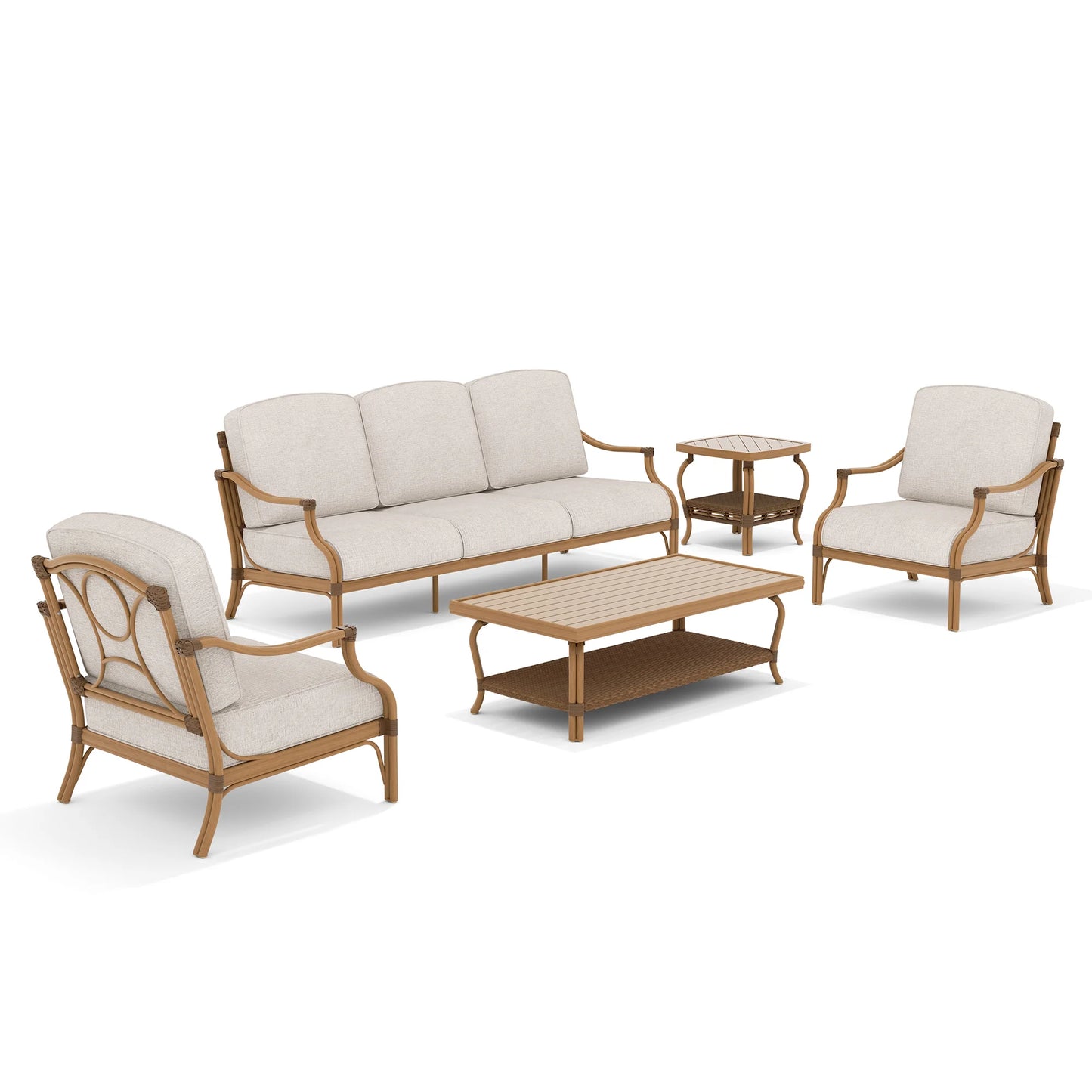 Arcadia 5 Pieces Outdoor Sofa Set with Deep Lounge Chair