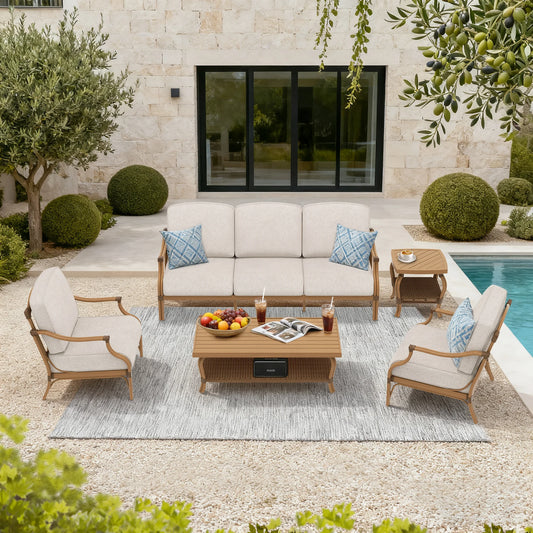 Arcadia 5 Pieces Outdoor Sofa Set with Deep Lounge Chair