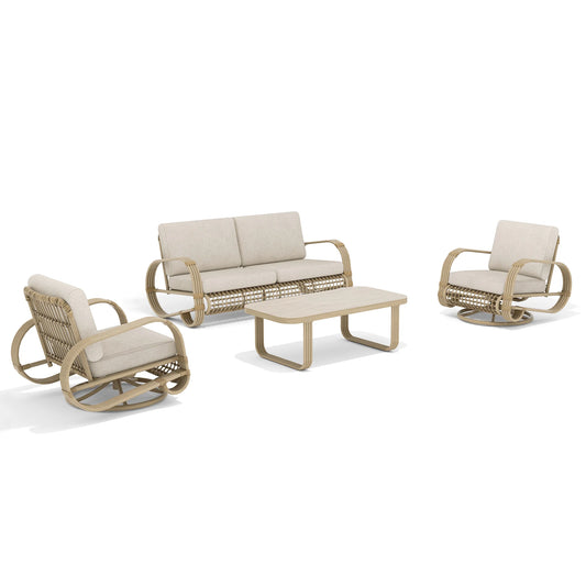 Arsterie 4 Pieces Aluminum Patio Loveseat Sets