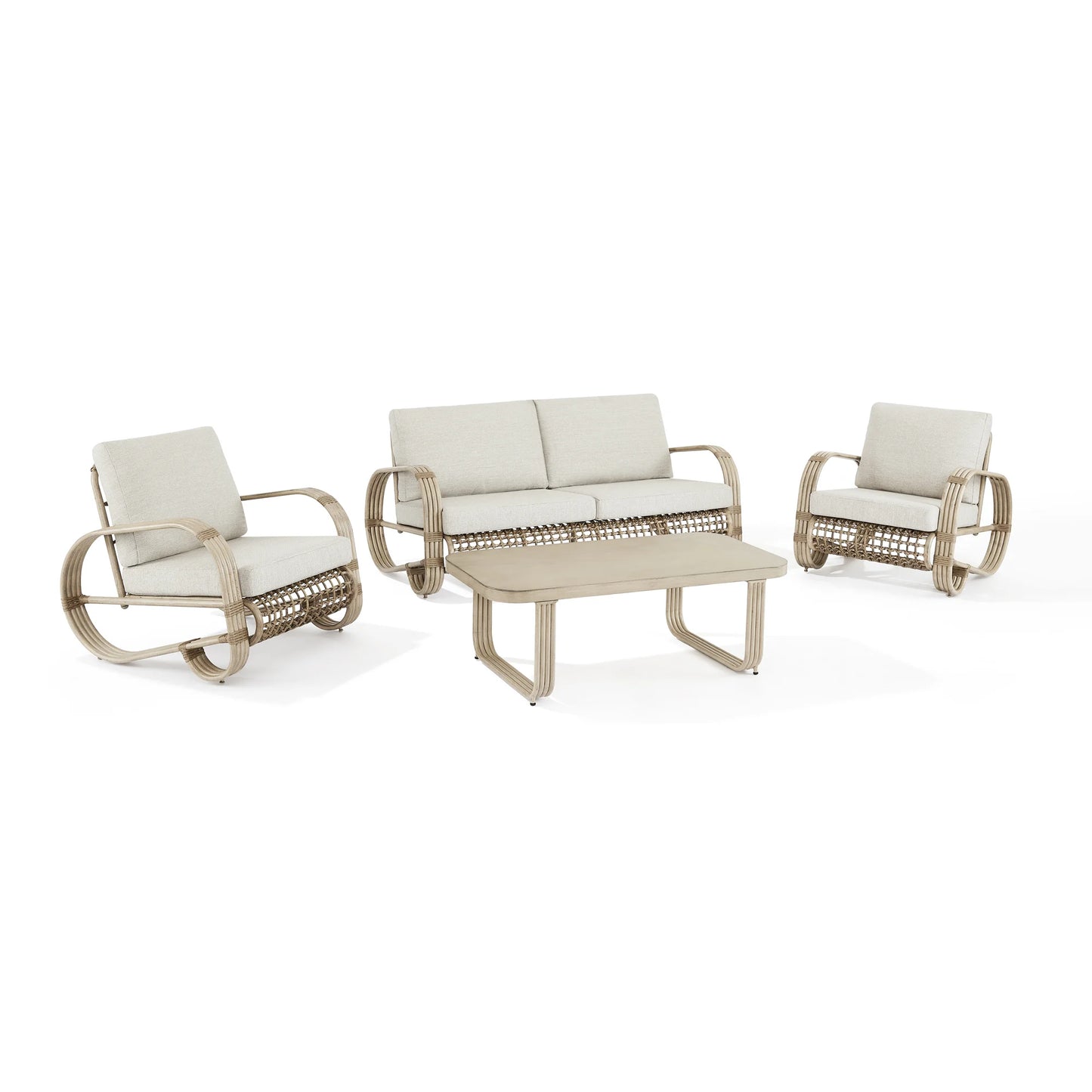 Arsterie 4 Pieces Patio Conversation Set with Loveseat