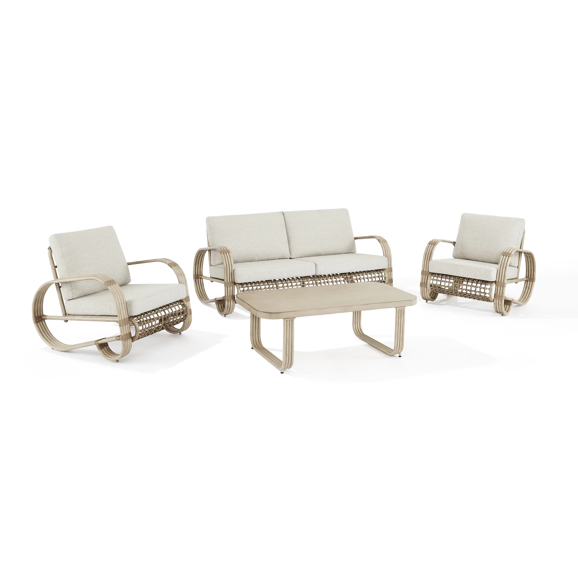Arsterie 4 Pieces Patio Conversation Set with Loveseat