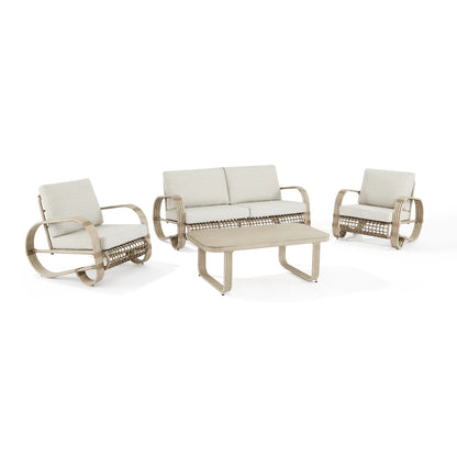 Arsterie 4 Pieces Patio Conversation Set with Loveseat