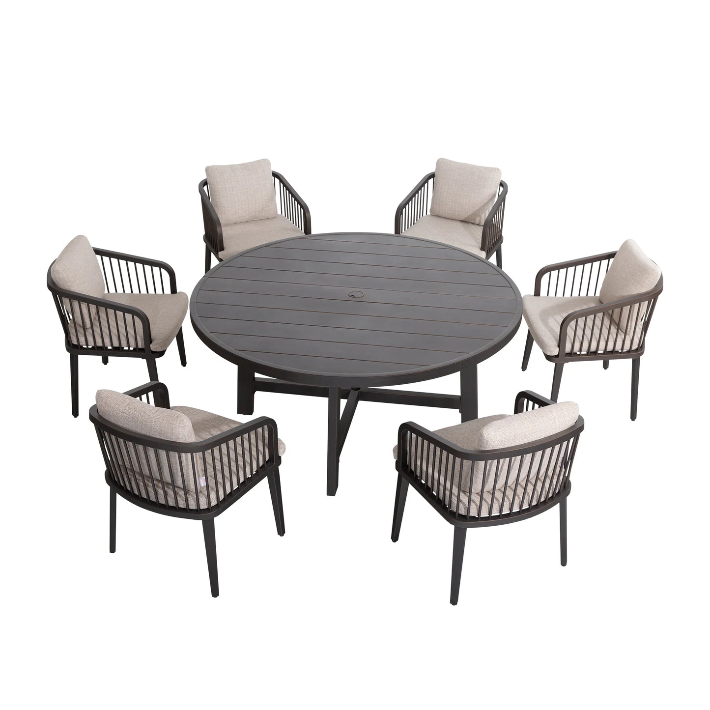 Asheville 7 Pieces Round Patio Dining Set