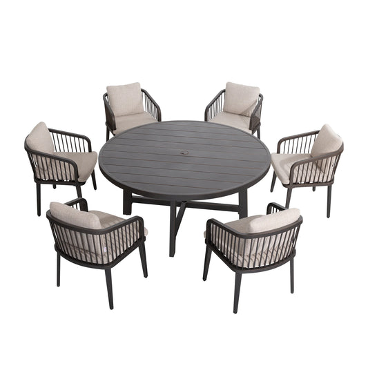 Asheville 7 Pieces Round Patio Dining Set