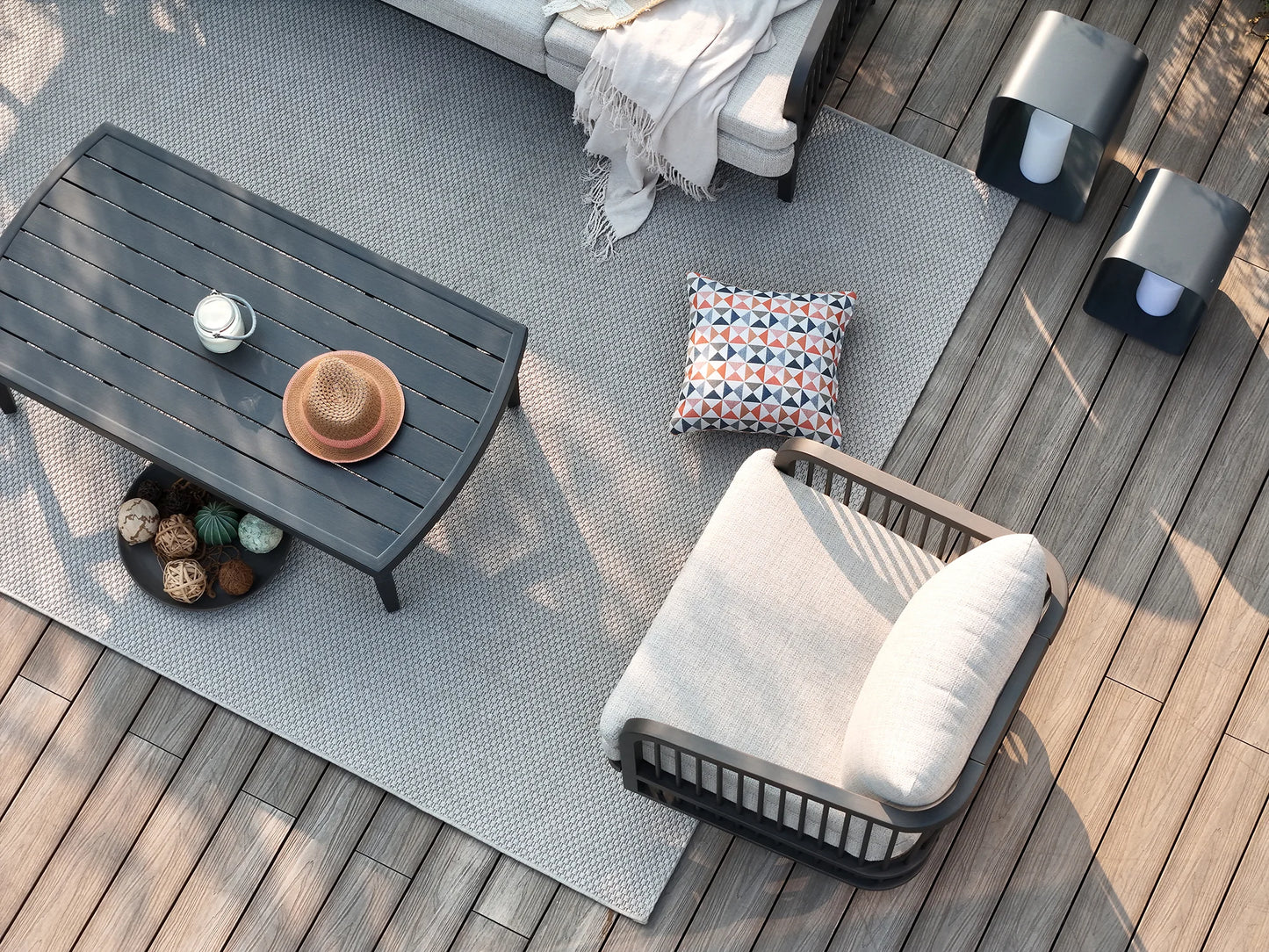 Asheville 5-Piece Aluminum Outdoor Swivel Conversation Set