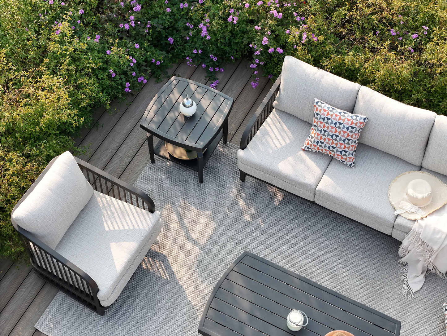 Asheville 5-Piece Aluminum Outdoor Swivel Conversation Set