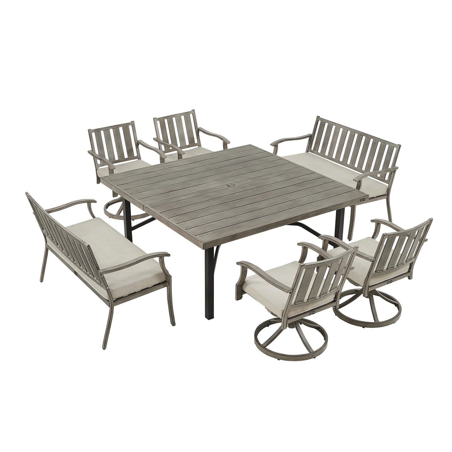 Azur 7-Piece Square Dining Set For 8-Person