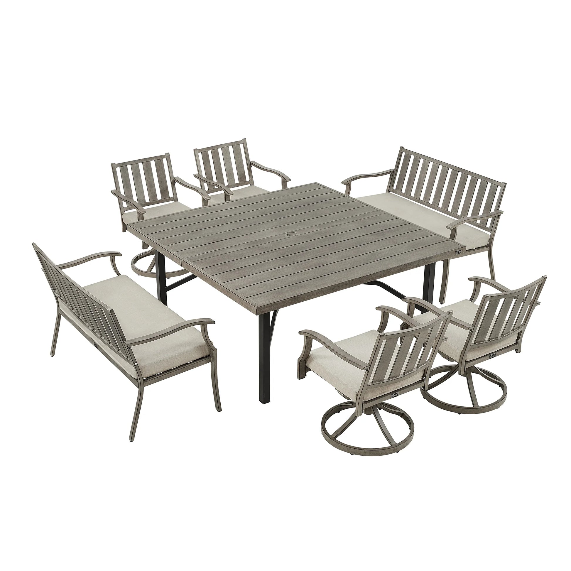 Azur 7-Piece Square Dining Set For 8-Person