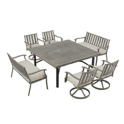 Azur 7-Piece Square Dining Set For 8-Person