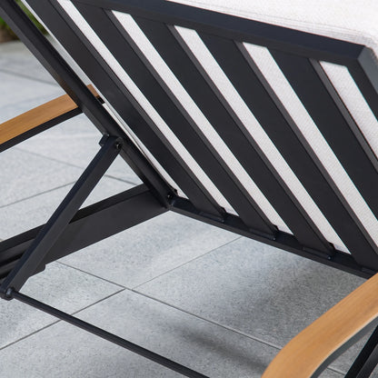 Gullfoss Aluminum Modern Outdoor Daybed With Thick Cushion