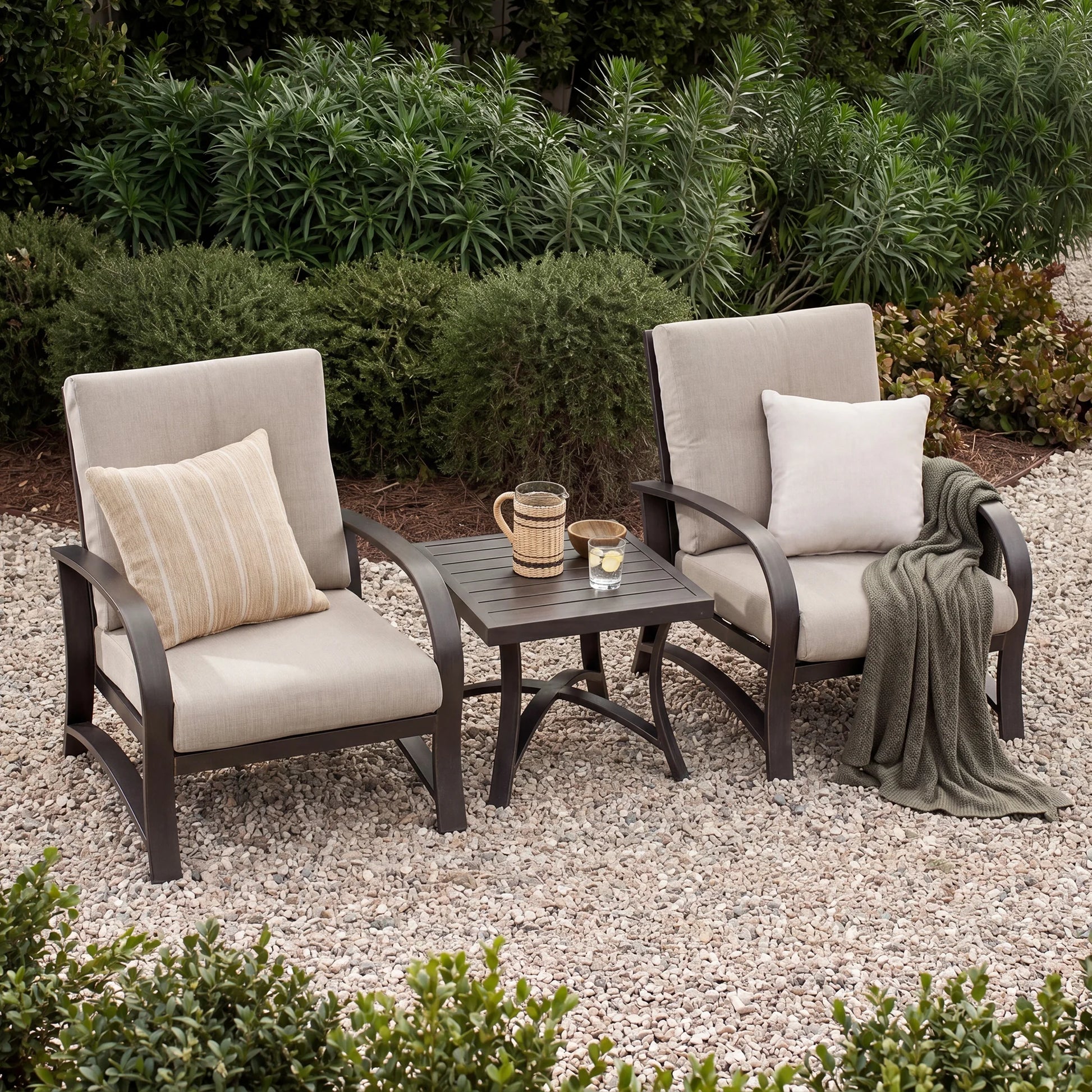 Chamber 2 Patio Fixed Chair and Side Table
