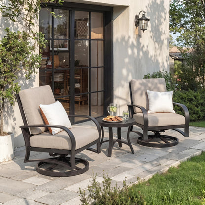 Chamber Aluminum Outdoor Bistro Sets with Swivel Chair