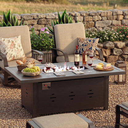 Chamber 55 Inch Outdoor Propane Fire Pit Table