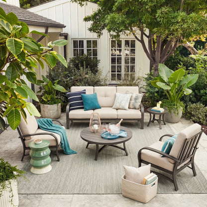 Chamber 5 Pieces Patio Conversation Sofa Sets With and Round Side Table