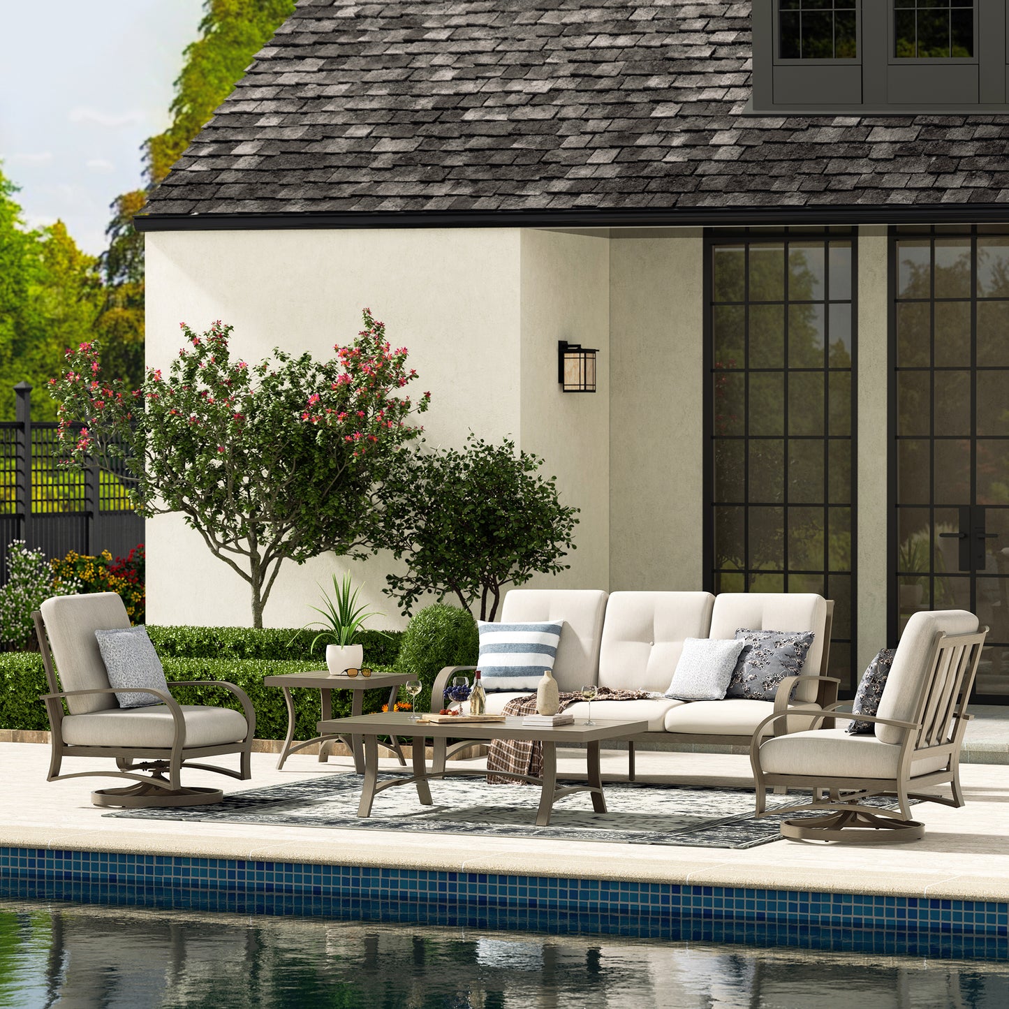 Patio Conversation Sets With Swivel Chair