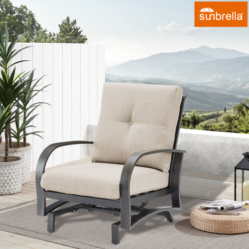 Chamber Patio Aluminum Motion Rocking Chair with Sunbrella® Cushions