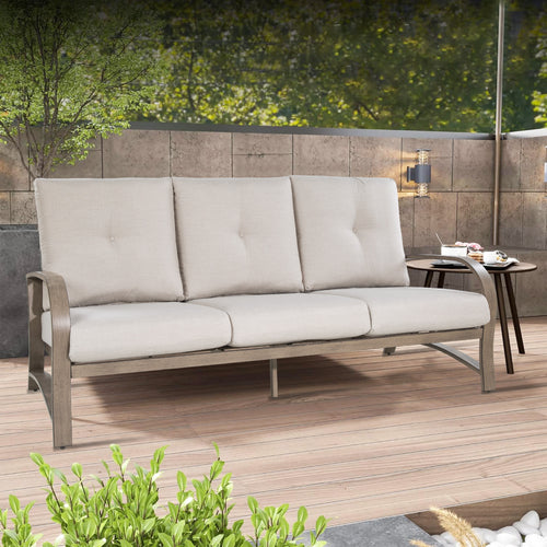 Chamber Aluminum 3-Seater Patio Sofa with Sunbrella® Cushions