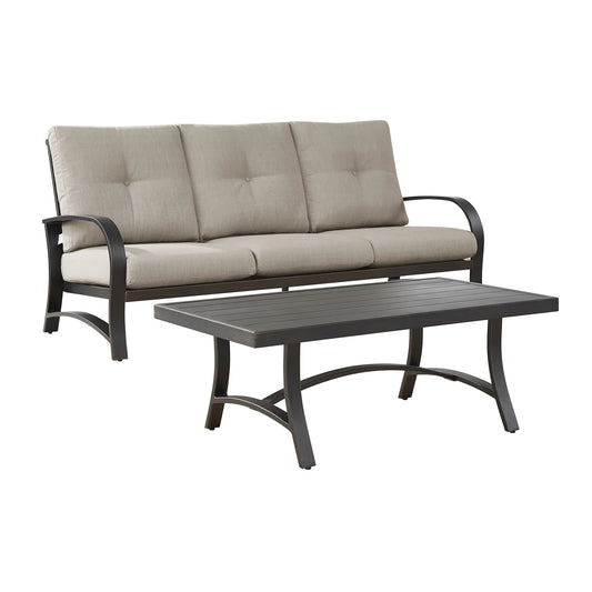 Chamber 2 Pieces Aluminum Patio Conversation Set with Sunbrella® Cushions