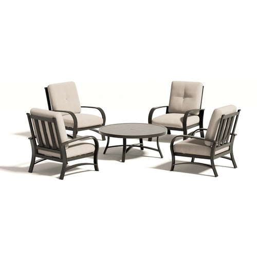Chamber Patio 4-Seat Conversation Sets With Swivel Chair