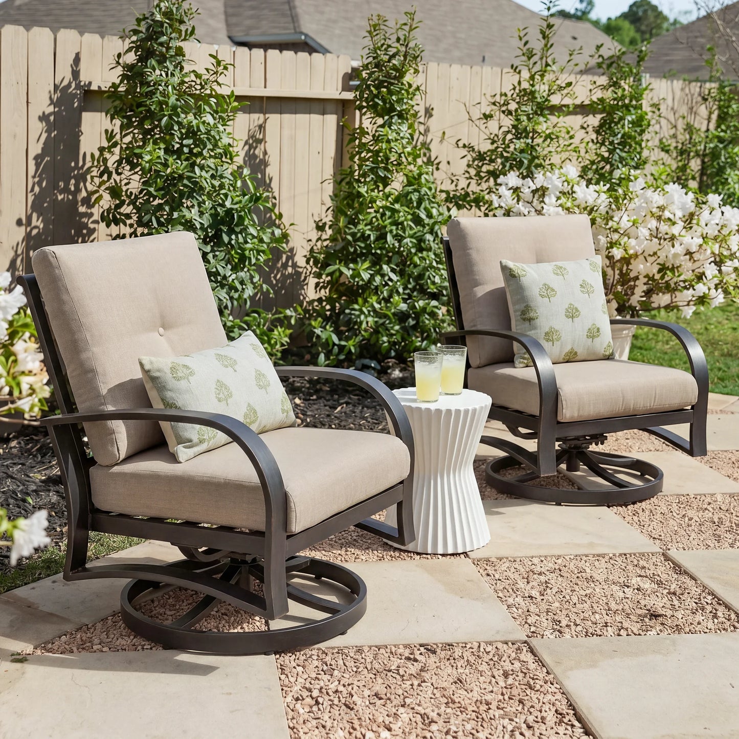 Chamber Patio Swivel Club Chair Set of 2