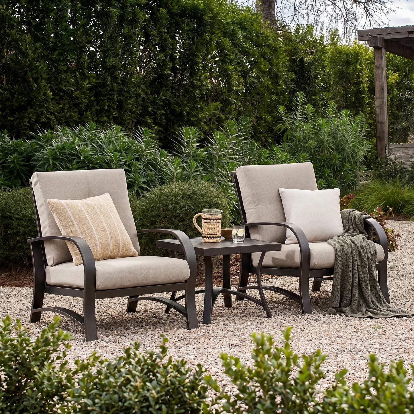 Chamber 2 Patio Fixed Chair and Side Table