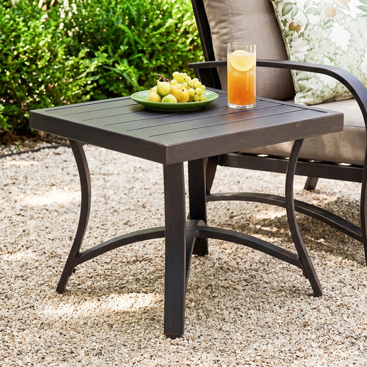 Chamber Outdoor Side Table With Bronze Color
