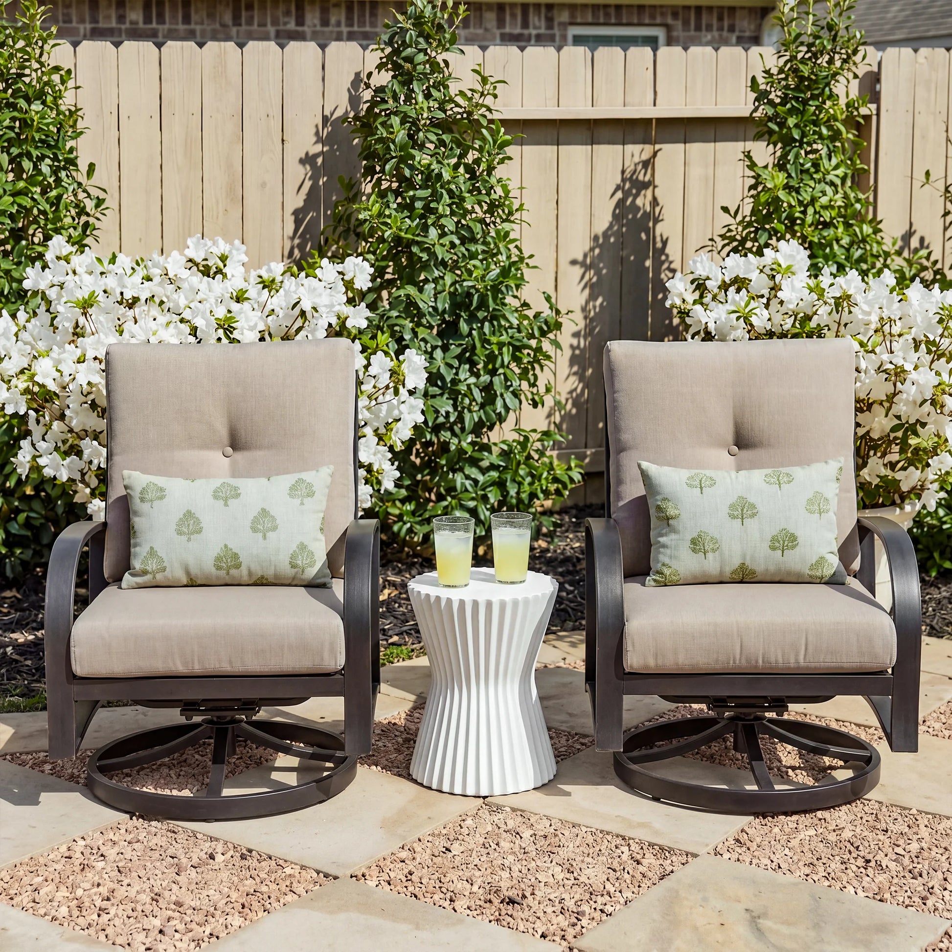 Chamber Patio Swivel Club Chair Set of 2