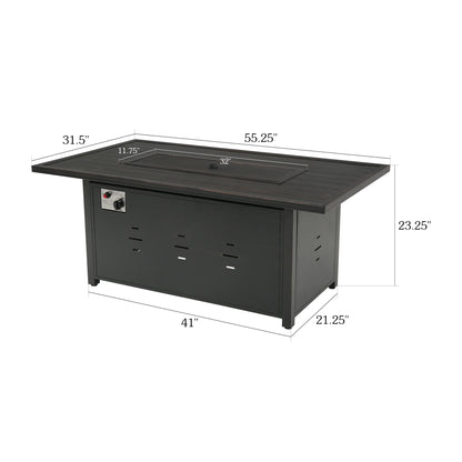Chamber Outdoor Propane Fire Pit Table With Cover And Lid