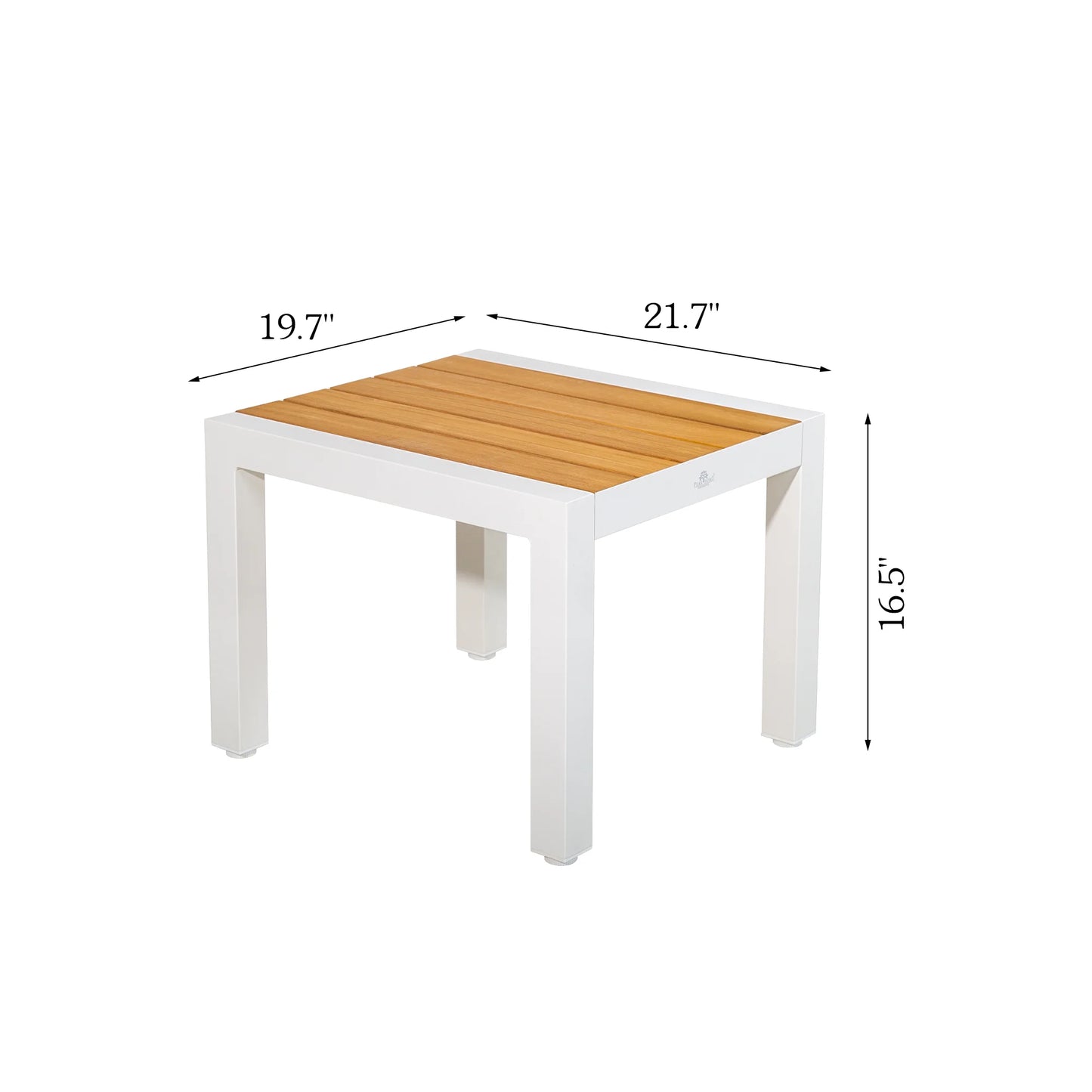 Modern Minimalist Outdoor Furniture Side Table With Natural Teak Tabletop