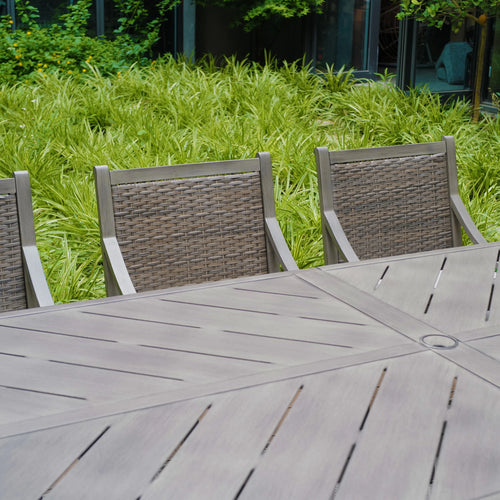 Tampa Rectangular Patio Dining Table and 8 Chairs