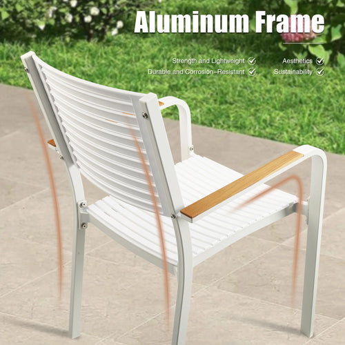 PEAKHOME Eloe Outdoor Patio Aluminum Dining Chair Set of 2