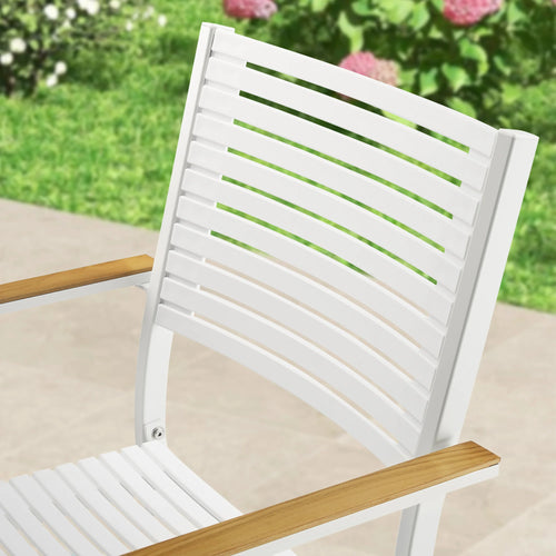 PEAKHOME Eloe Outdoor Patio Aluminum Dining Chair Set of 2