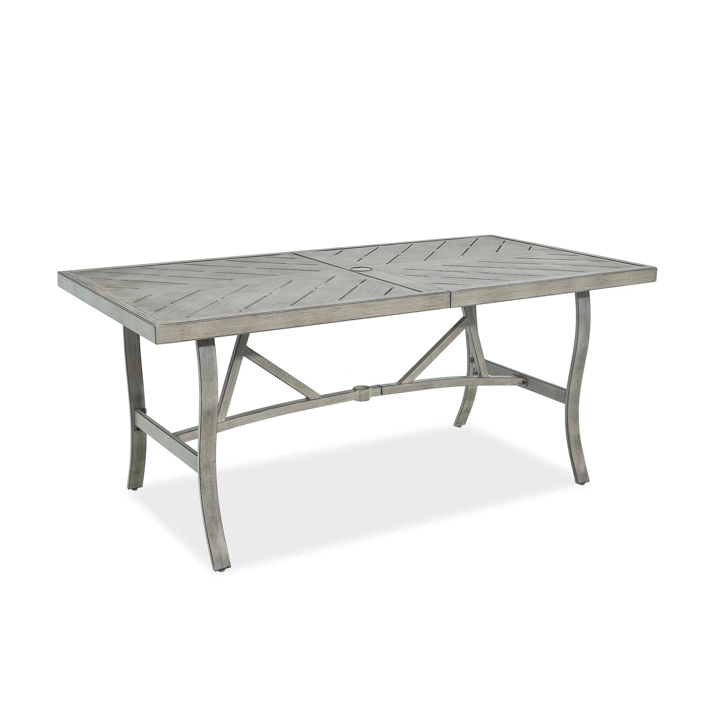 Gray outdoor dining table 