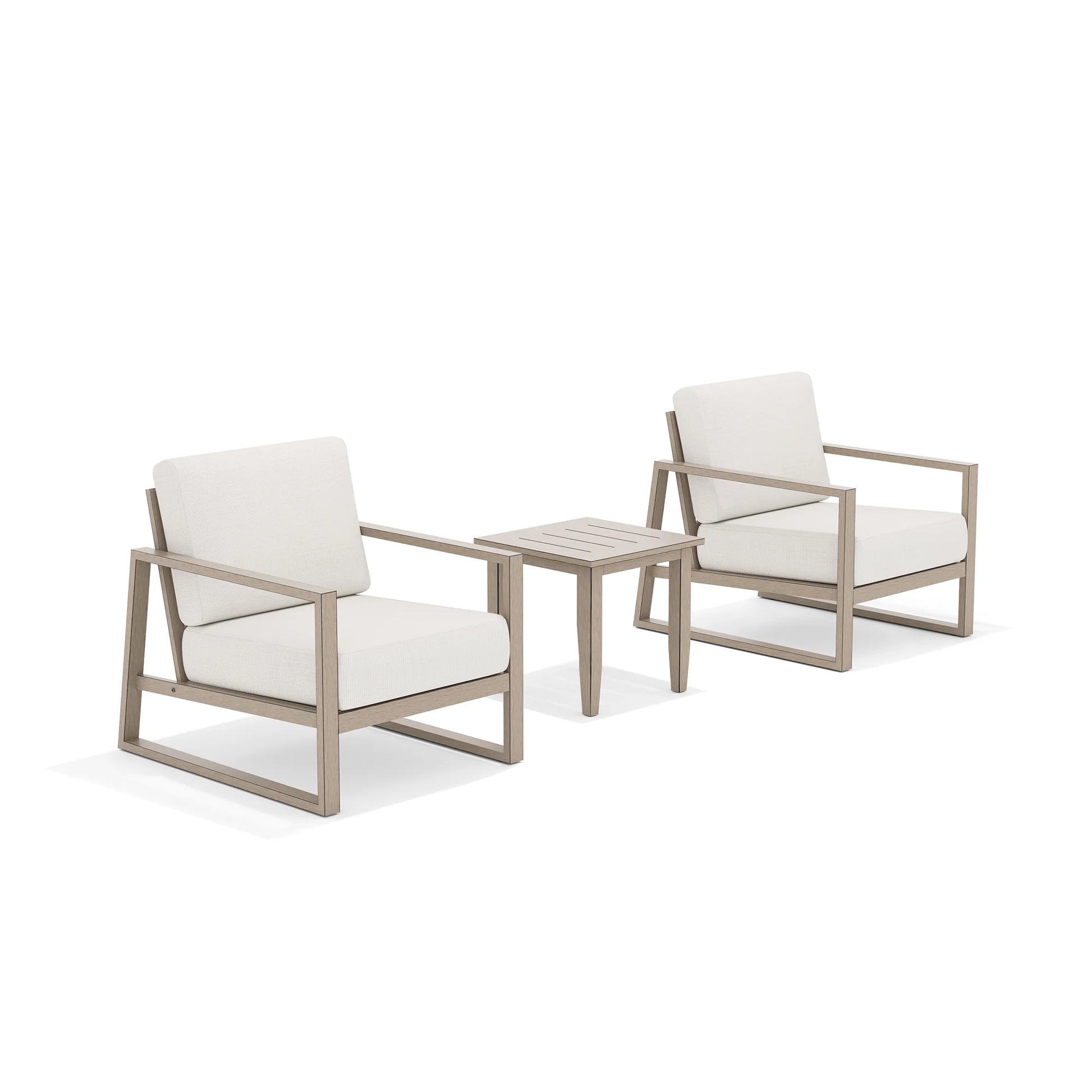 Hamarto 2 Person Aluminum Patio Conversation Set With Side Table