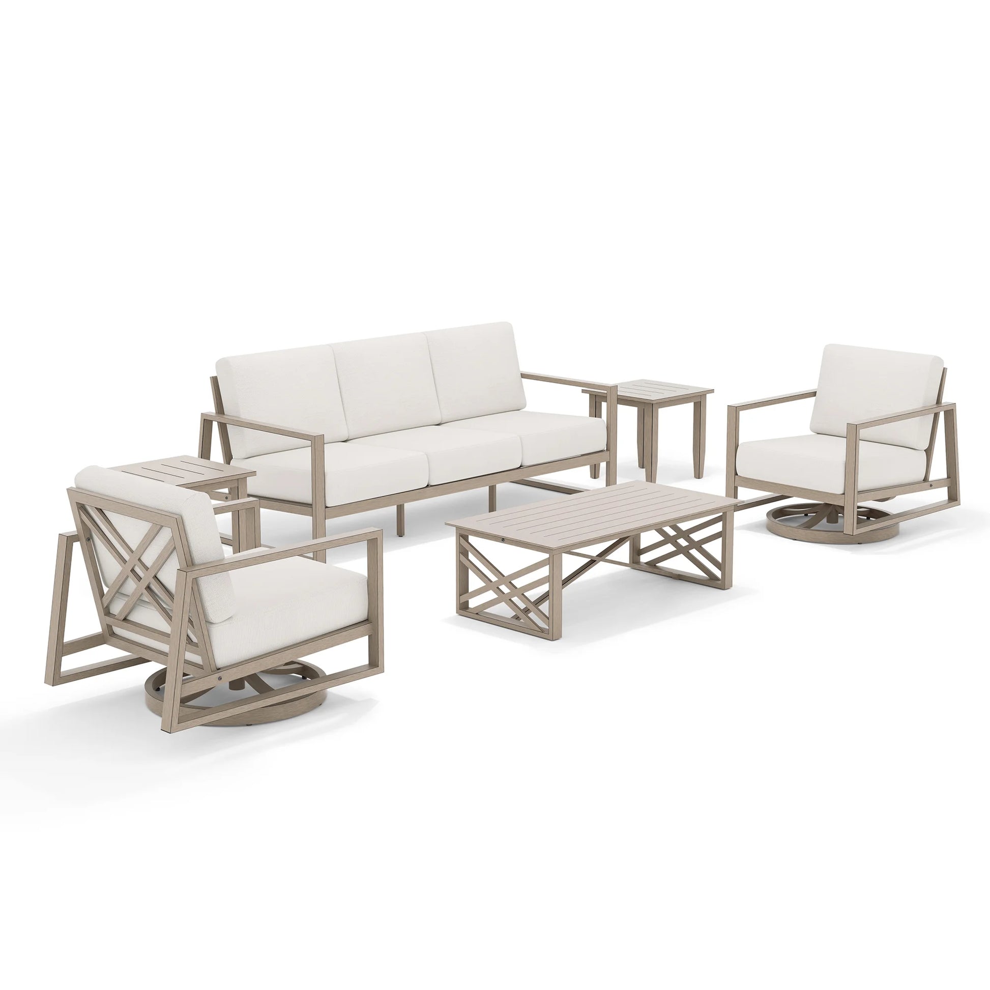 Hamarto 6 Pieces Aluminum Patio Conversation Sofa Set