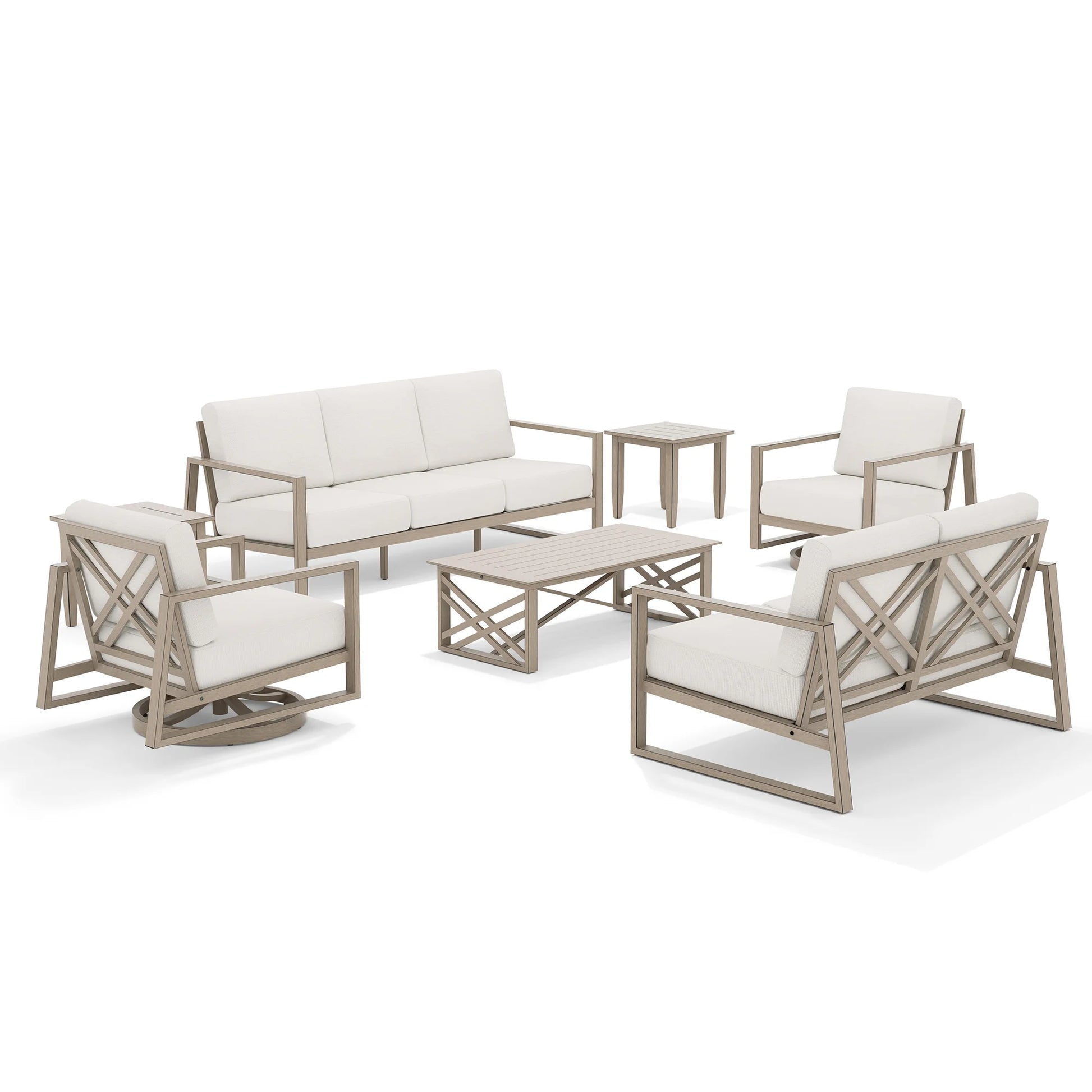 Hamarto 7 Pieces Aluminum Patio Conversation Sofa Set