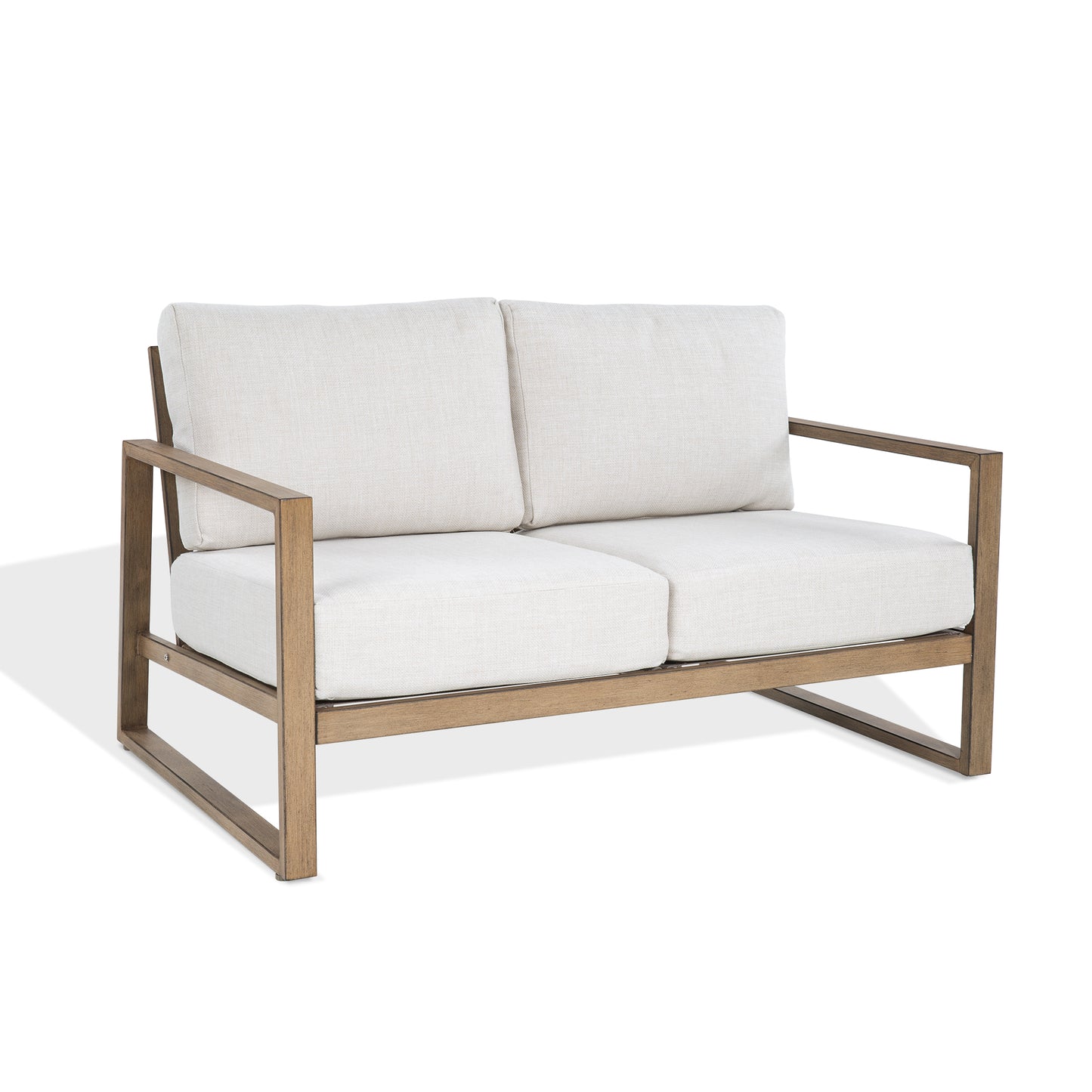 Patio Aluminum Loveseat With Olefin Cushions