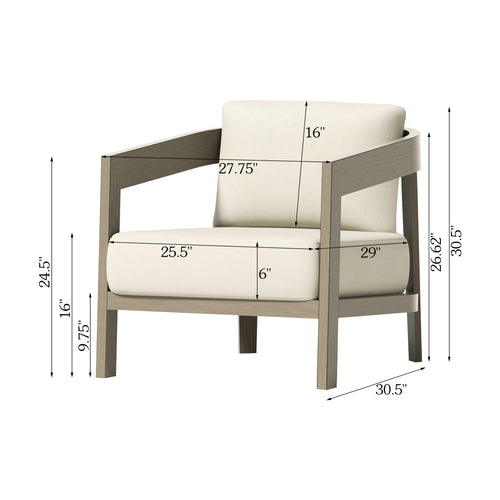 PEAKHOME Harmonti Outdoor Aluminum Club Chair With Cushions