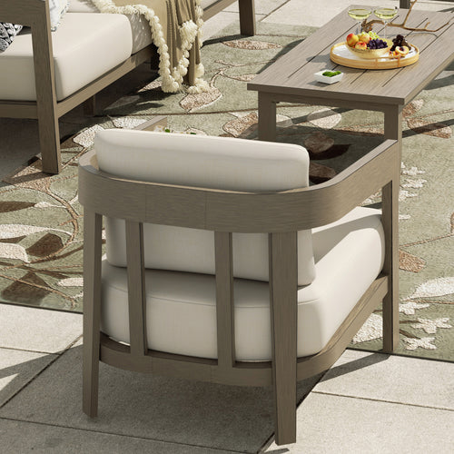 PEAKHOME Harmonti Patio 3-Piece Aluminum Club Conversation Set With Side Table