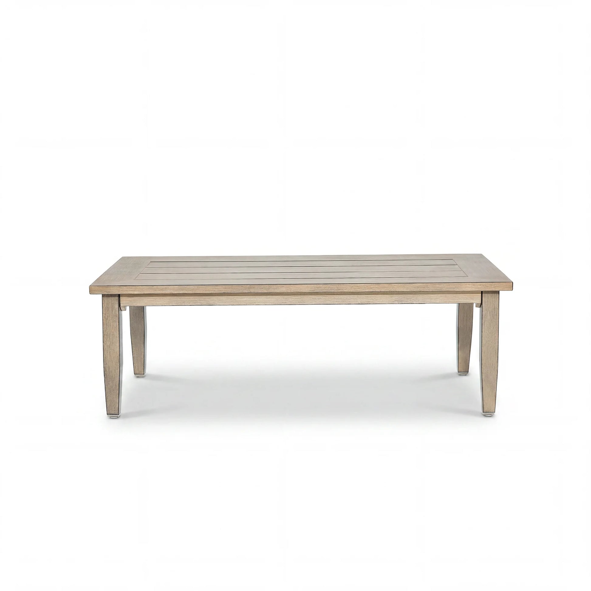Wooden coffee table on a white background
