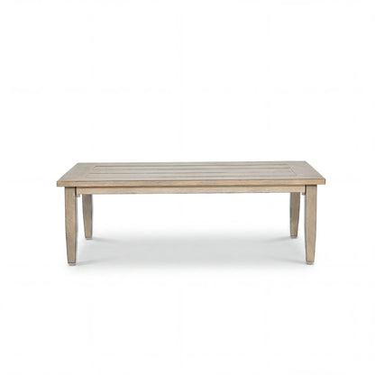 Wooden coffee table on a white background
