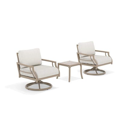 Lamando 2 Person Patio Aluminum Swivel Chair Conversation