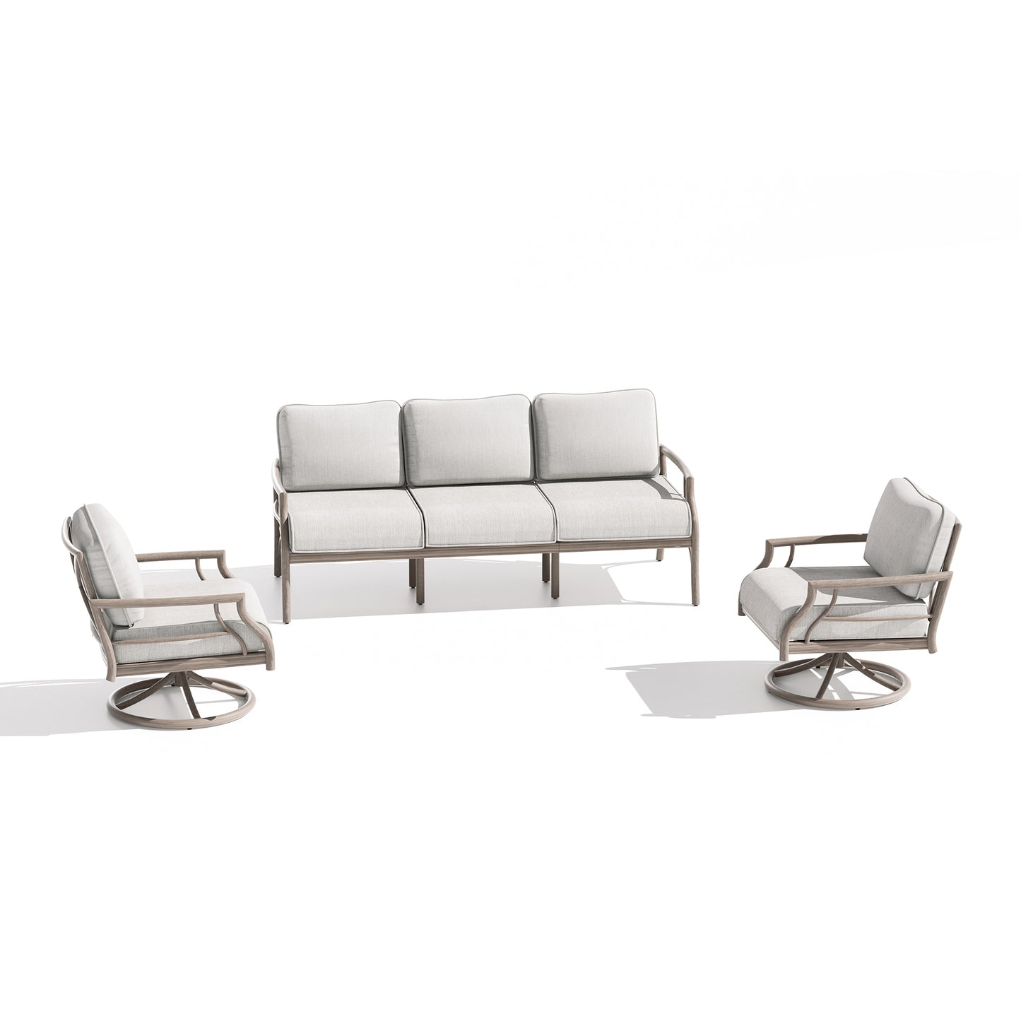 Lamando 3 Pieces Patio Aluminum Conversation Seating Group