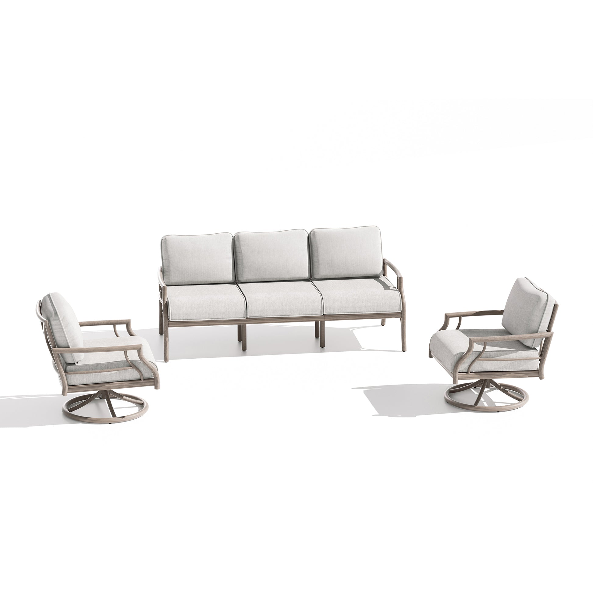 Lamando 3 Pieces Patio Aluminum Conversation Seating Group