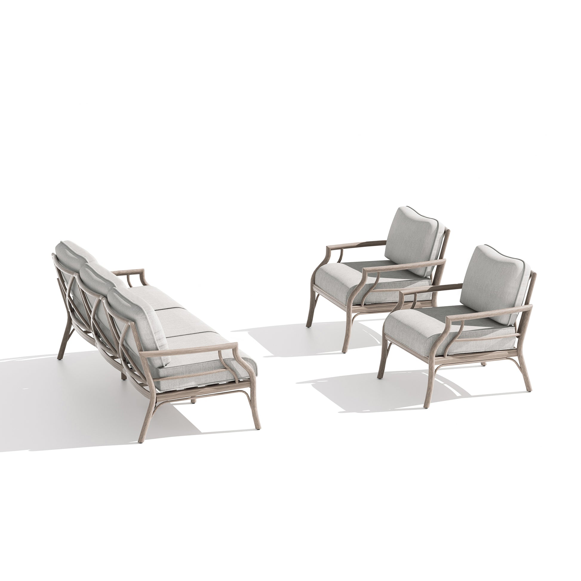 Lamando 3 Pieces Patio Aluminum Conversation Seating Group