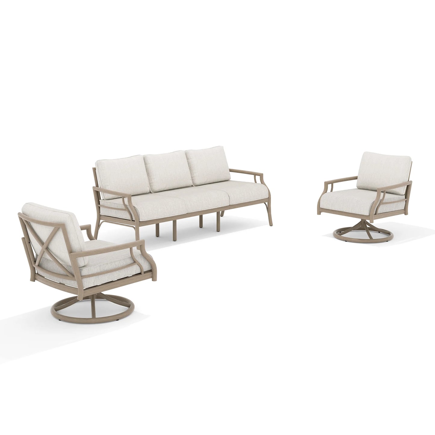 Lamando 3 Pieces Patio Aluminum Conversation Seating Group