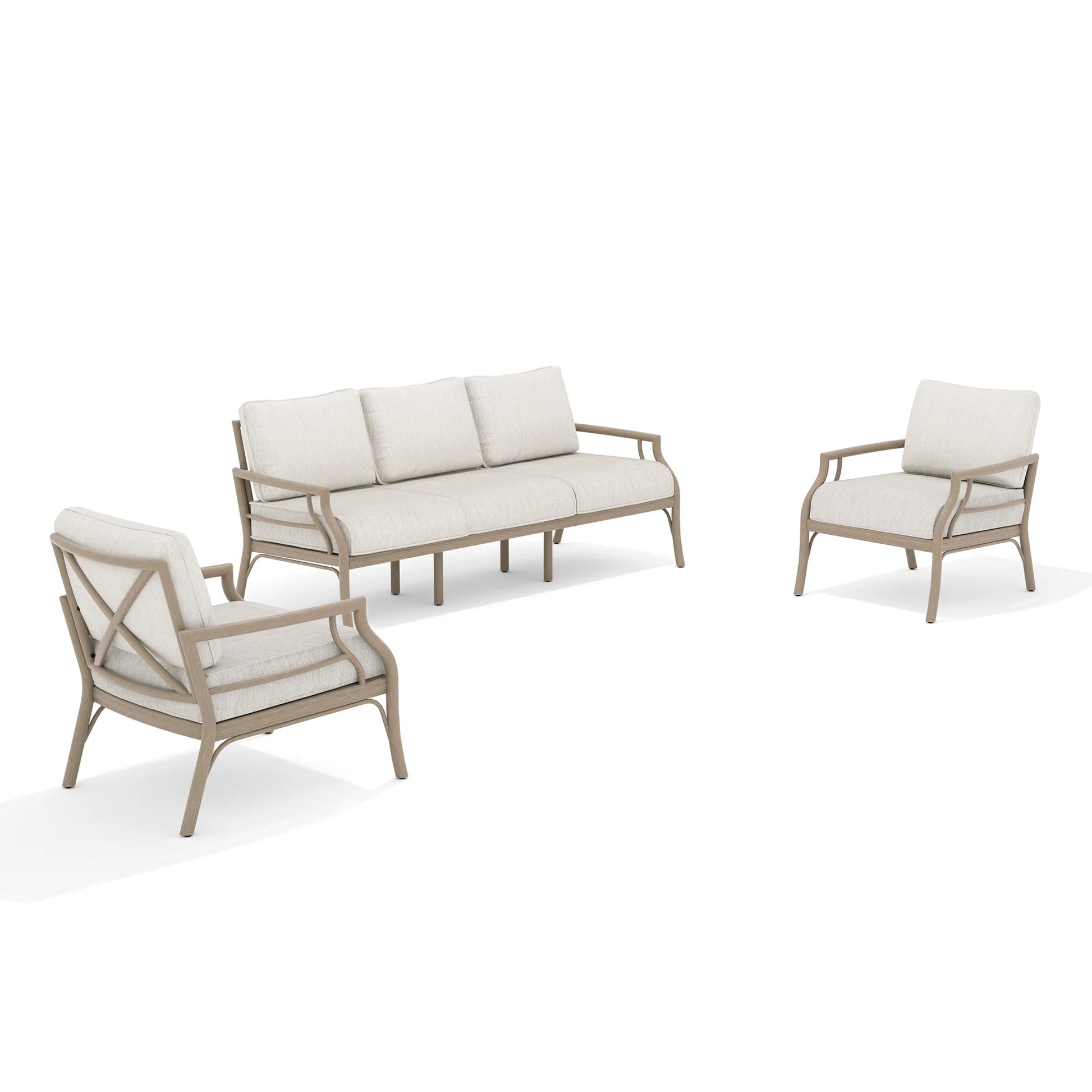 Lamando 3 Pieces Patio Conversation Seating Group