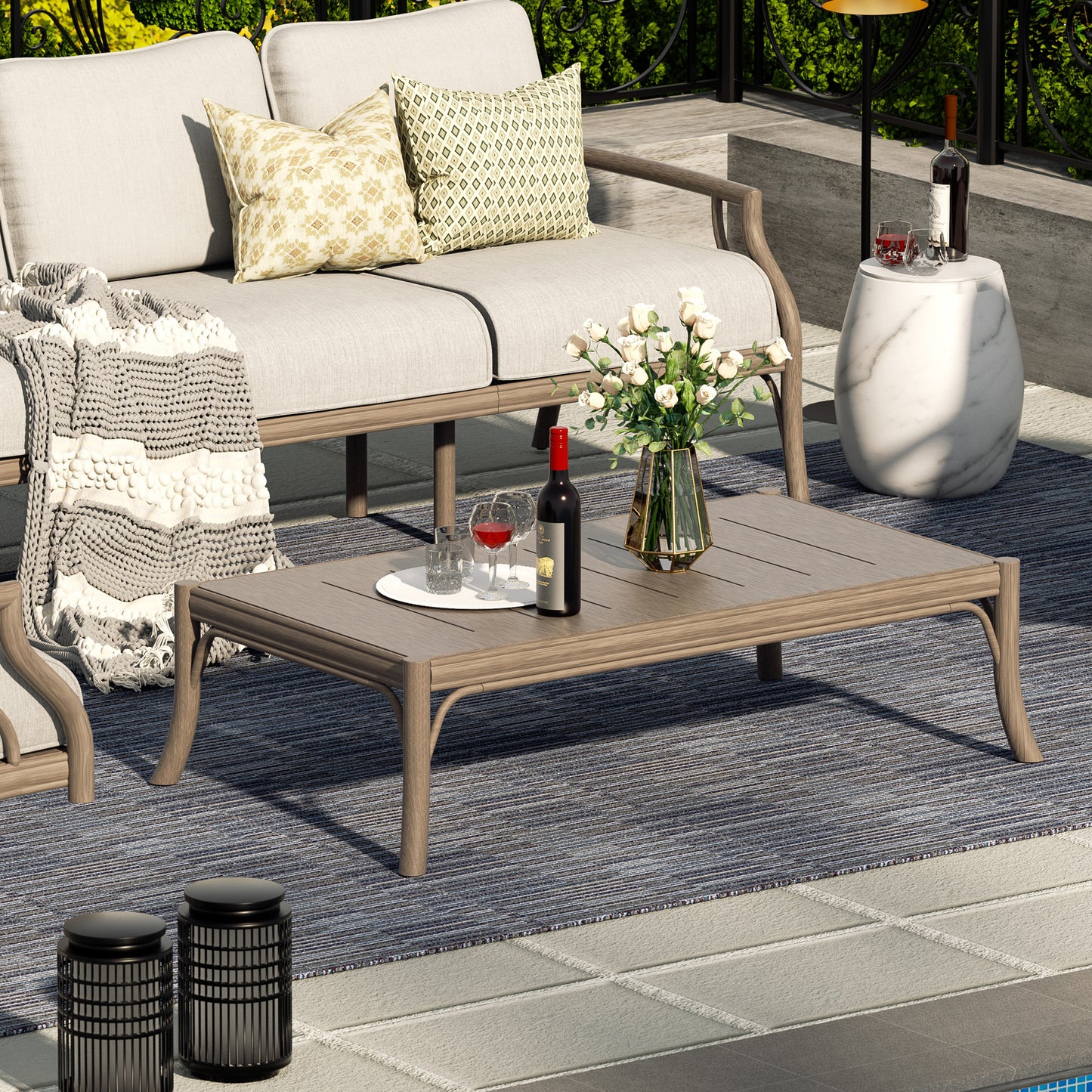 Lamando Patio Aluminum Coffee Table