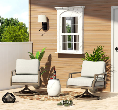 Lamando Patio Swivel Club Chair With Olefin Cushions