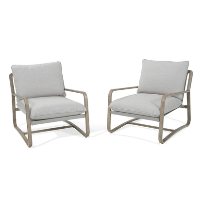 PEAKHOME Lusso Patio Aluminum Club Chair (Set of 2)